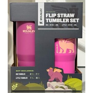 SET OF 2- Stanley The IceFlow Flip Straw Tumblers 30oz &‎ 20oz